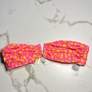 Kulani Kinis Pink and Yellow Floral Bikini Top